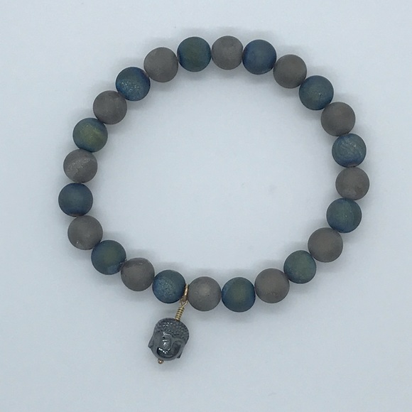 Buddha Charm Beaded Stretchy Bracelet - Picture 2 of 2